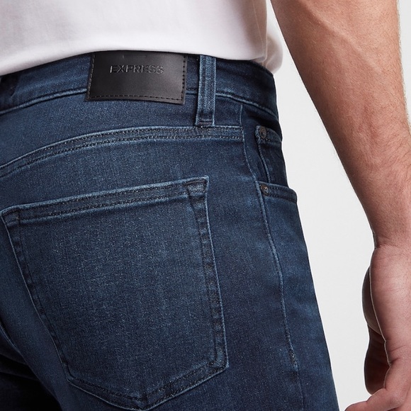EXPRESS SLIM DARK WASH 4 - WAY HYPER STRETCH JEANS , MENS - Picture 6 of 7